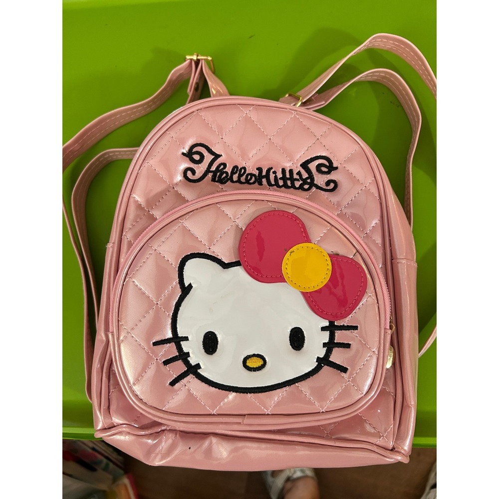 Sanrio Hello Kitty Pink Quilted Patent Mini Backpack Kids Girls Bag